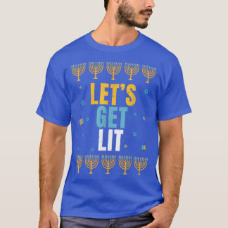 ライト（ユダヤ教）メノラーライトハヌカー（ユダヤ教の祭り）ユダヤ教ホリおもしろいーハ Tシャツ