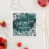 ライト&レース素朴ティール（緑がかった色）最高のディエバータイポグラフィ スタンダードカクテルナプキン (インサイチュ)