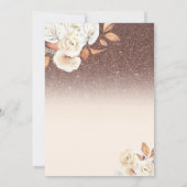 ライト、秋の花グリッター《写真》ぼけ味40th Birthday 招待状 (裏面)