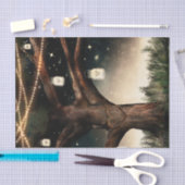 ライト&素朴メイソン・ジャースの夜の木結婚 薄葉紙 (クラフト)