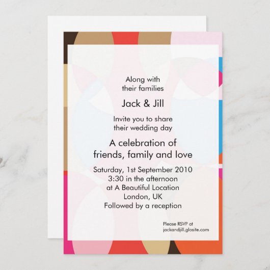 ライト 5x7 招待状 (正面/裏面)