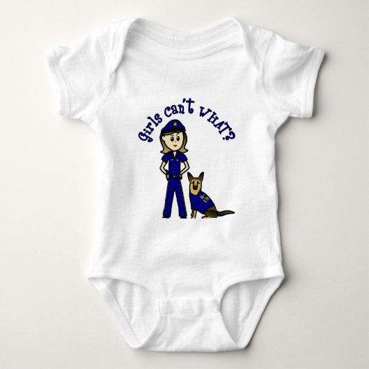 ライトK9警察の少女 ベビーボディスーツ (正面)