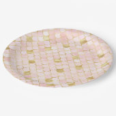 ライトPInkおよび金ゴールドマーメイドはかりで測紙プレート ペーパープレート (アングル)