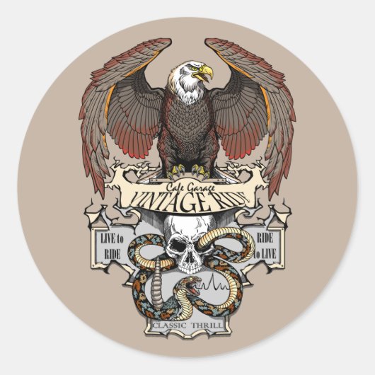 ライドしてライブにライドバイクもしくは自転車に乗る人デザイン ラウンドシール (正面)