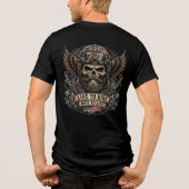 ライドするために生きる ヒゲ skull バイカー トライブレンドTシャツ (裏面)