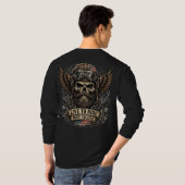 ライドするために生きる ヒゲ skull バイカー tシャツ (裏面フル)