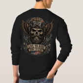 ライドするために生きる ヒゲ skull バイカー tシャツ (裏面)