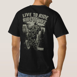 ライドに生きる 生きるためにライド ビーアド バイカー チョッパー Tシャツ