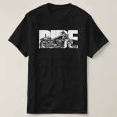 ライドはっきりした-レトロオートバイバイクもしくは自転車に乗る人ギフト Tシャツ (デザイン正面)