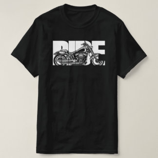 ライドはっきりした-レトロオートバイバイクもしくは自転車に乗る人ギフト Tシャツ