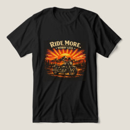 ライドを楽しんで心配事を減らそう バイク 日没 Tシャツ