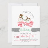 ライドオンオーバーサイクリング誕生日招待状 |ミント 招待状 (正面)