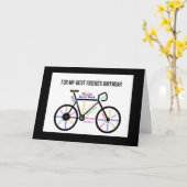 ライドザトレイルサイクリングフレンド最高の誕生日 カード (黄色い花)