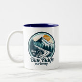 ライドザブルーリッジパークウェイサイクリング ツートーンマグカップ (左)