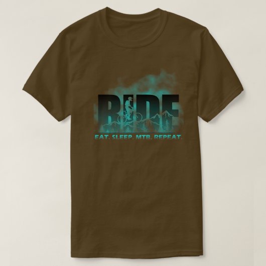 ライドス食べリープMTBリピート山サイクリング978 Tシャツ (デザイン正面)