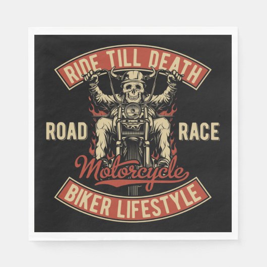 ライドトゥルデスバイクもしくは自転車に乗る人ライフスタイル スタンダードランチョンナプキン (正面)