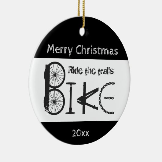 ライドトレイルバイクグラフィティ感動的クリスマス セラミックオーナメント (右)