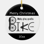 ライドトレイルバイクグラフィティ感動的クリスマス セラミックオーナメント (裏面)