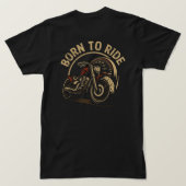 ライドバイクTシャツ – レトロバイクもしくは自転車に乗る人グラフィック Tシャツ (デザイン裏面)