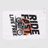 ライドファストライブサイクリストのTシャツ ゴルフタオル (横)
