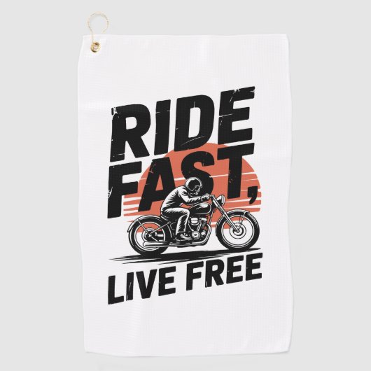 ライドファストライブサイクリストのTシャツ ゴルフタオル (正面)