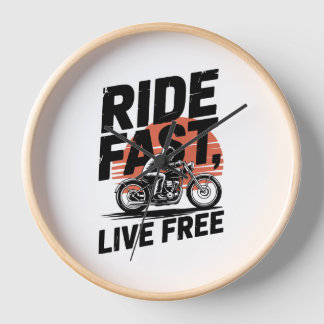 ライドファストライブサイクリストのTシャツ 壁時計