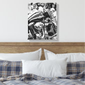 ライドモーターバイクバイクバイクもしくは自転車に乗る人ライダー詳細 キャンバスプリント (インサイチュ (寝室))