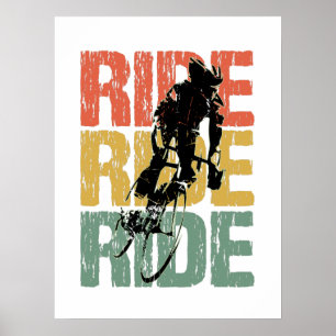 ライドライドヴィンテージ自転車 ポスター