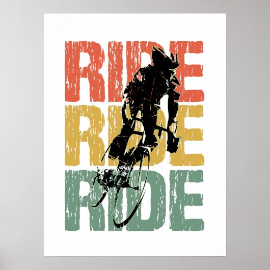 ライドライドヴィンテージ自転車 ポスター (正面)