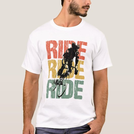 ライドライドヴィンテージ自転車 Tシャツ (正面)