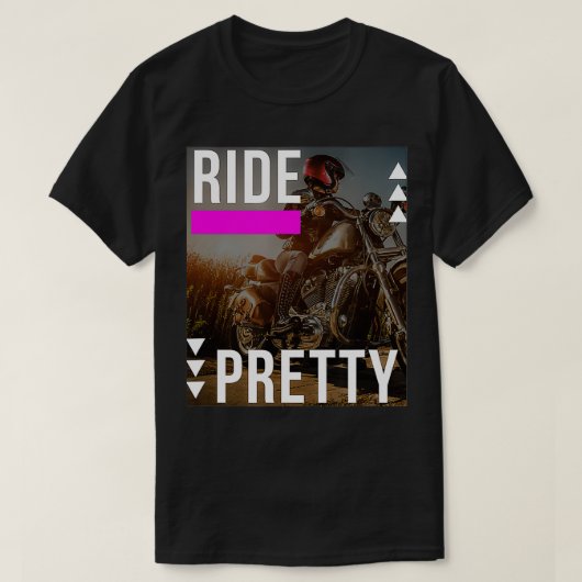 ライドレディかわいらしーバイクもしくは自転車に乗る人恋人2 Tシャツ (デザイン正面)