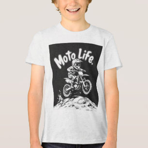 ライド懸命、ライブフリー:モトライフモトクロスTシャツ トライブレンドTシャツ