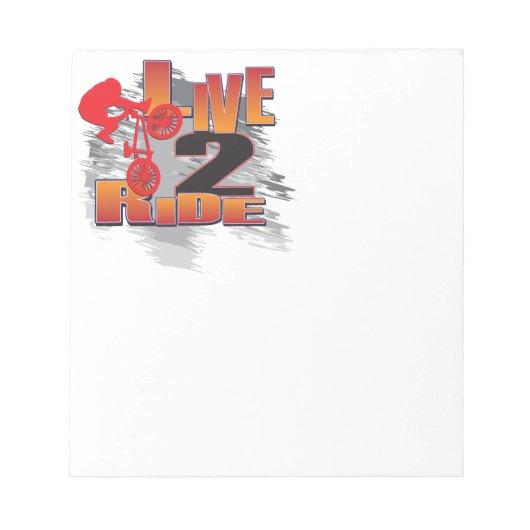 ライド2ライブBMXバイクもしくは自転車に乗る人 ノートパッド (正面)