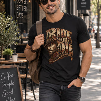 ライド・オア・ダイ ビンテージ ウエスタン カウボーイ Tシャツ
