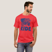 ライド バイカー アメリカ国旗 Tシャツ (正面フル)