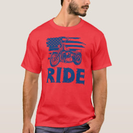 ライド バイカー アメリカ国旗 Tシャツ