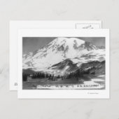 ライニエ山、WA馬上のマザマリッジを横断 ポストカード (正面/裏面)