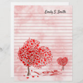 ライニングパーソナライズされたバレンタインハートスクラップブック紙 (正面/裏面)