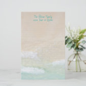 ライニングビーチシーンサンドパーソナライズされた海書ズ 便箋 (スタンド正面)