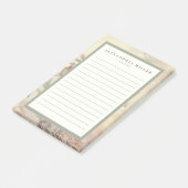 ライニングベージュ色水カラーフローラフレーム |名前とメモ ポストイット (アングル)