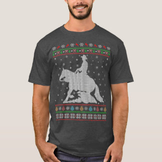 ライニングホーススポーツ愛好家クリスマス醜いライニング Tシャツ