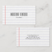 ライニングモダン紙プロフェッショナルプレーン白黒 名刺 (正面/裏面)