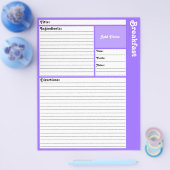 ライニングレシピページ（淡い紫） チラシ (シングル)