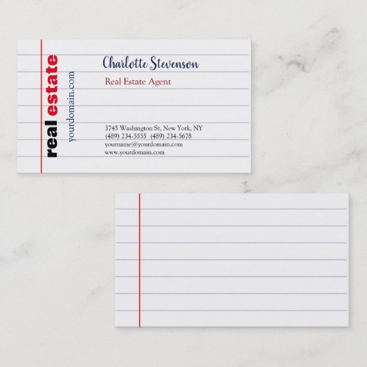 ライニング実在紙エステートモダンエージェントプレーン 名刺 (正面/裏面)