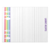 ライニング書レシピペーパーソナライズされたジパッド ノートパッド (正面)