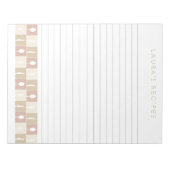 ライニング書レシピペーパーソナライズされたジパッド ノートパッド (正面)