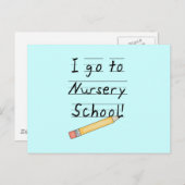 ライニング紙と鉛筆子供部屋学校 ポストカード (正面/裏面)