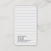 ライニング紙プレーントレンディーミニマモダンリスト 名刺 (裏面)