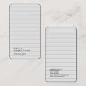 ライニング紙プレーントレンディーミニマモダンリスト 名刺 (正面/裏面)