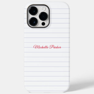 ライニング紙プロフェッショナルプレーンMinimalist追加の名前 Case-Mate iPhone 14 Pro Maxケース